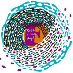 Greeting card design template Hand-drawn cute colored patterns Abstract composition