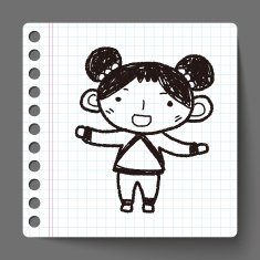 Chinese New Year Year girl doodle N2