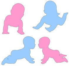 Vector silhouette of children N108
