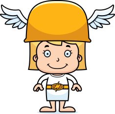 Cartoon Smiling Hermes Girl