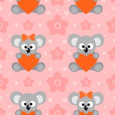 Seamless background card with koalas