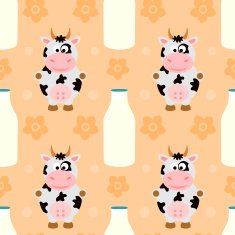 Seamless background with cow