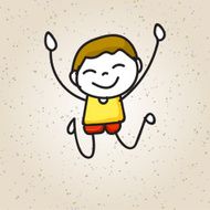 hand drawing happy kid