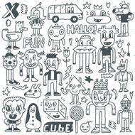 Wacky crazy doodles set 6 Vector illustration Hand drawn