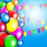 Colorful Birthday background with balloons