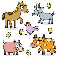 farm animal vector set