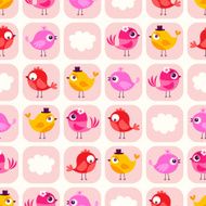 seamless birds pink background