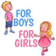 Boy and girl logo Two very cute kids