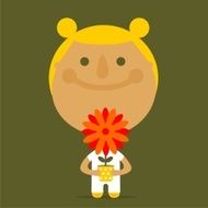 girl with a potted flower