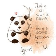 Cute Panda with bamboo