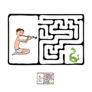 Vector Maze Labyrinth with Snake and Fakir N9