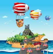 Road and Balloons