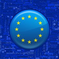 European Union on New Year Word Background