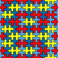 Autism Awareness puzzle seamless pattern