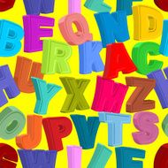 Color letters seamless pattern Childrens alphabet
