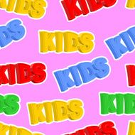 Inscription of colored letters KIDS Vector kids seamless patter
