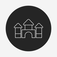 baby toy bricks line icon