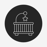 baby bed line icon N6