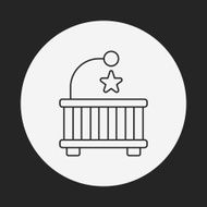 baby bed line icon N8