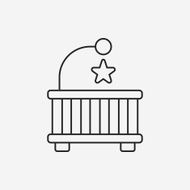 baby bed line icon N9