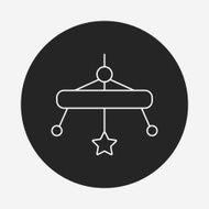 baby hanging line icon