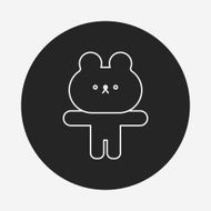 rabbit doll line icon
