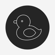 baby toy duck line icon