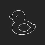 baby toy duck line icon N2