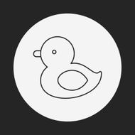 baby toy duck line icon N3
