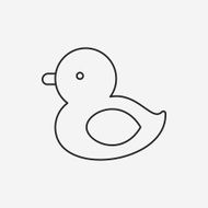 baby toy duck line icon N4