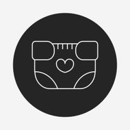 baby diaper line icon