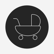 Baby carriages line icon