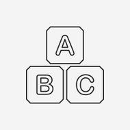 baby toy bricks line icon N12