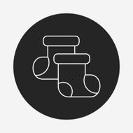baby socks line icon