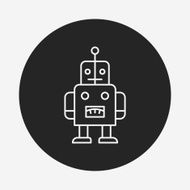 baby toy robot line icon