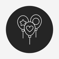 baby toy balloon line icon
