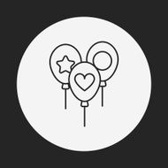 baby toy balloon line icon N3