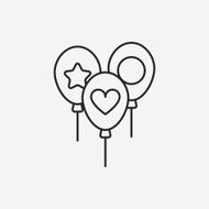 baby toy balloon line icon N4