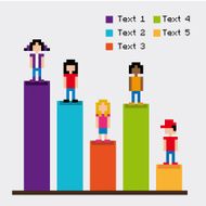 Statistics bars pixel design