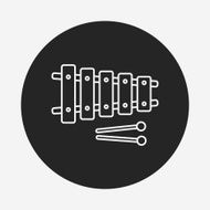 baby toy musical instruments line icon