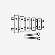 baby toy musical instruments line icon N4