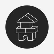 baby toy bricks line icon N13