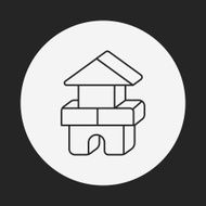 baby toy bricks line icon N15