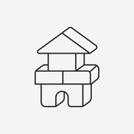 baby toy bricks line icon N16