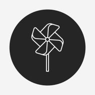 baby toy windmill line icon