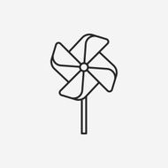baby toy windmill line icon N4