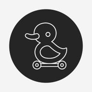 baby toy duck line icon N5