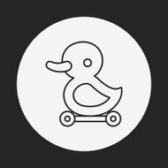 baby toy duck line icon N7