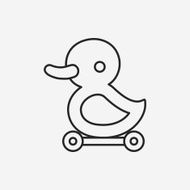 baby toy duck line icon N8