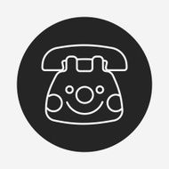 baby toy phone line icon